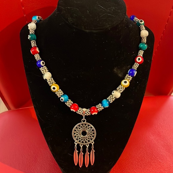 Creative designs by Elyse Jewelry - *******HOST PICK***** gorgeous dream Catcher with evil eyes sterling silver